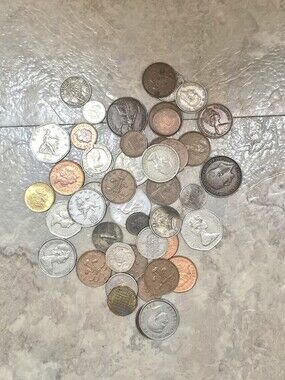 Mixed English Coins Lot - Assorted Metallic Tones